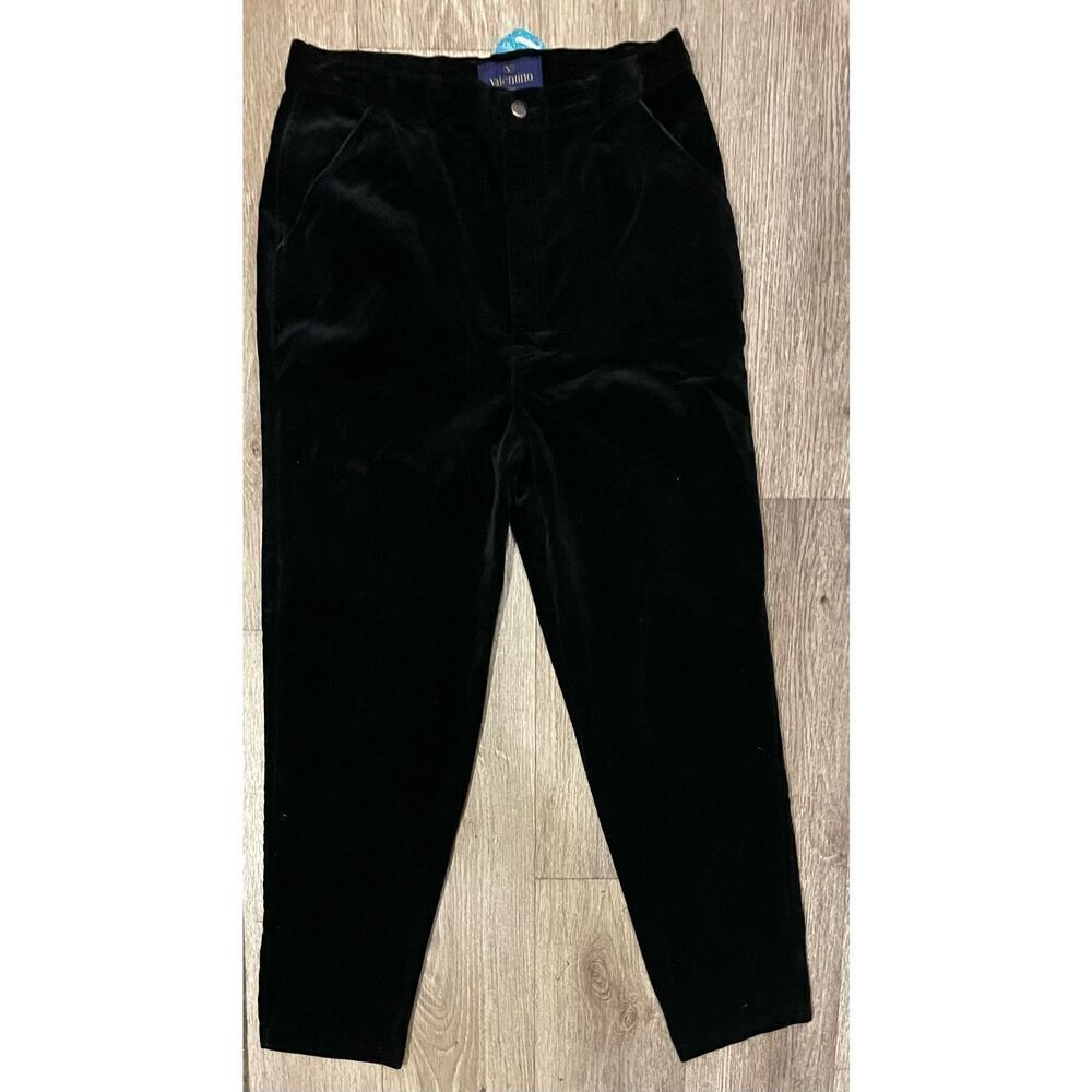 Designer Collections Valentino Viva 20 Black Velour Pants New